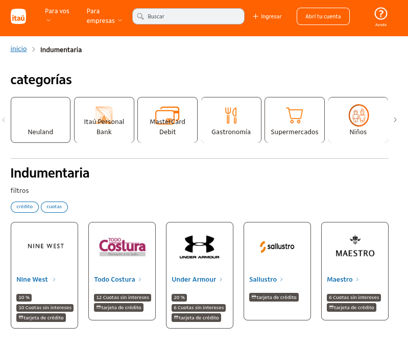 ITAU - INDUMENTARIA MAR 2026
